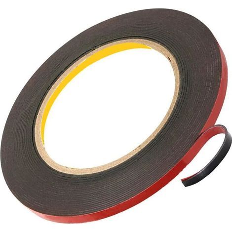 Ruban Adhésif Double Face Extra Fort 3m x 5mm Noir Étanche Résistance à haute température pour intérieur & extérieur, 2 pièces (1/4)