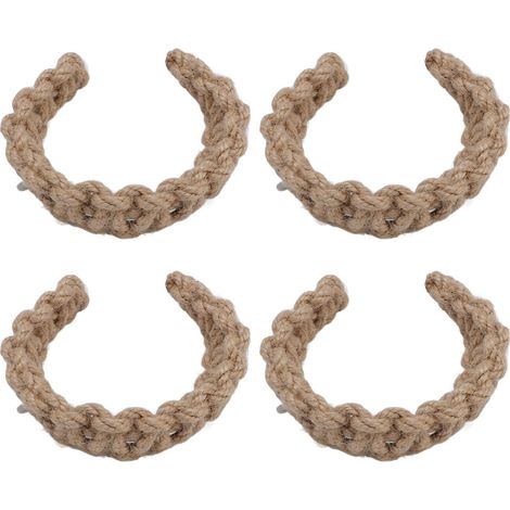 Lot de 4 embrasses de rideaux en jute, cordelette légère et décorative, idéales pour les chalets, vérandas et salons. (1/5)
