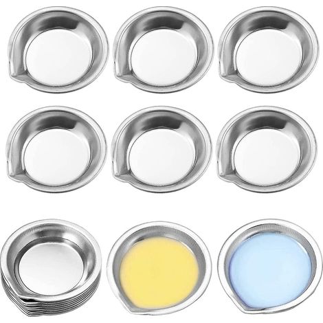 Ensemble de 12 palettes de peinture rondes en acier inoxydable (1/5)