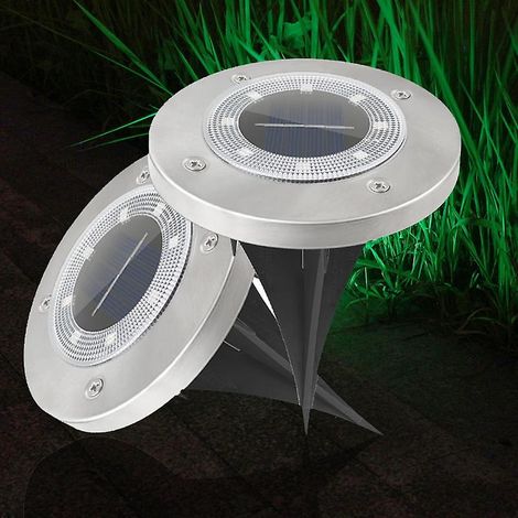 Ensemble de 4 lampes solaires anti-poussière à LED multicolores (8 LED) pour éclairage souterrain extérieur de jardin. (1/5)