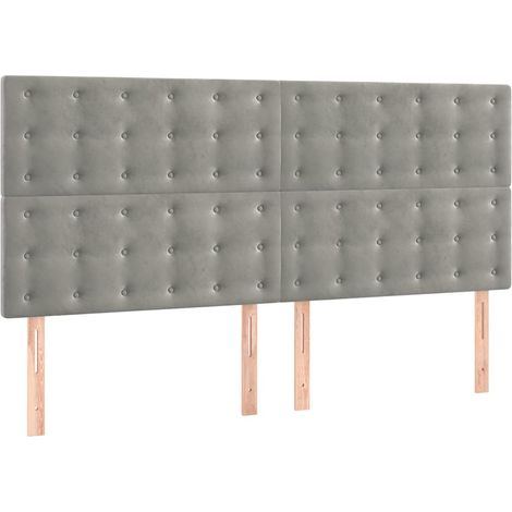 Maison Exclusive - Cabecero gris claro 180x5x118/128 cm terciopel (1/5)