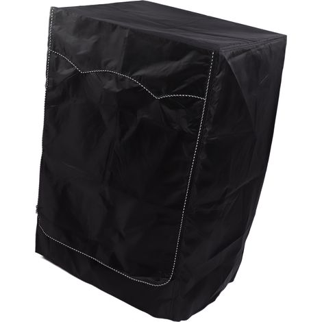 Housse pour lave-linge et sèche-linge, compatible avec la plupart des machines à chargement frontal, imperméable, anti-UV, anti-poussière, protection toutes saisons, noire, 60 x 60 x 88 cm / 23,6 x 23 (1/5)