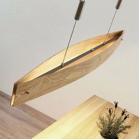[NEUWERTIG] B-Ware Lucande Petyr Led Hängeleuchte Hängeleuchte Lampe Leuchte Deckenlampe Holzoptik