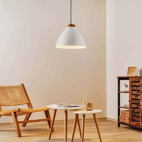 Suspension Skal Luminex blanche bois clair E27 Ø40 (1/2)