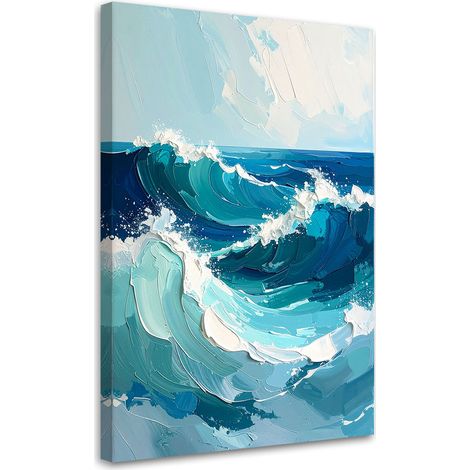 Tableau déco Vagues de mer Paysage pastel turquoise mer 60x90 (1/4)
