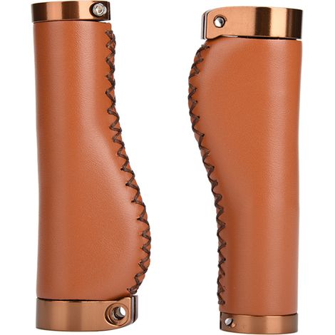 Poignées De Guidon Pour Vélo - Cuir Pu - Mécanisme De Verrouillage - Convient Pour VTT Et Vélos Pliants - 137 Mm - 22,2 Mm - Par Paire (1/5)