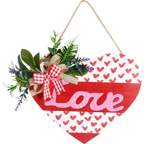 1 Plaque murale en bois, forme cœur, finition lisse, décoration Saint-Valentin, intérieur (1/5)