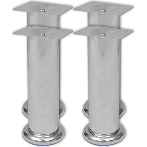 vidaXL Piedini Rotondi per Divani 8 pz Cromati 180 mm