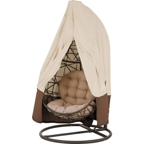 Housse de Fauteuil Suspendu Jardin Rotin Osier Fauteuil Suspendu Imperméable Housse,Housse de Protection pour ufs Chaise,Housse Fauteuil à Bascule Résistant à eau et Poussière (Beige,190 x 115 cm) (1/5)