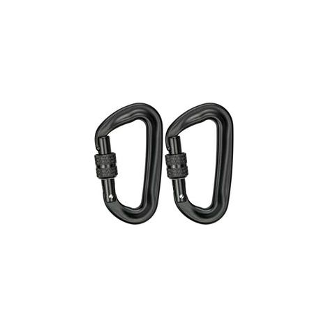 Moschettone da arrampicata 12 kN (1200 kg), moschettone in alluminio robusto, moschettone a forma di D per amache, yoga, altalene, campeggio, portachiavi, lucchetto, cani (nero)