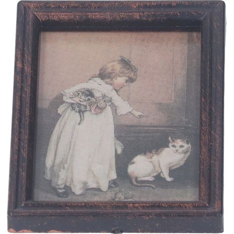 Lot de 4 cadres photo antiques à l'échelle 1:12, miniatures exquises pour peinture à l'huile, accessoires de décoration pour maison de poupée, type 1 (1/5)