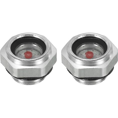 Air Compressor Oil View Glass, 2 Pack M161.5 Male Thread Aluminum Alloy Oil Liquid Level Gauge Air Compressor Parts with O-ring (1/5)