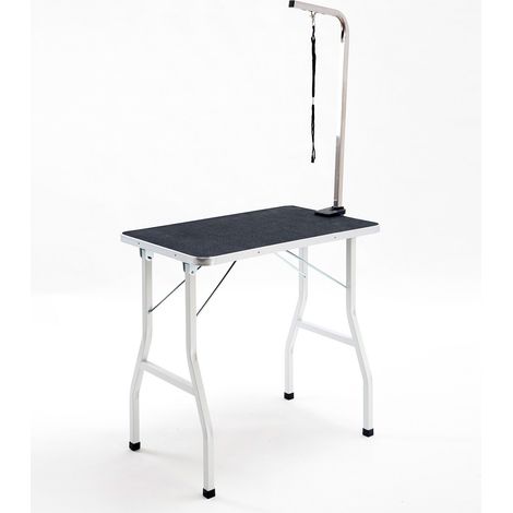 Mesa de peluquería para mascotas 90 x 60 x 76 cm con brazo ajustable y correa MODENUIT (1/5)