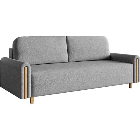 Selsey Majla - 3-Sitzer Schlafsofa mit wasserabweisendem Strukturgewebe und Bettkasten, Grau (1/5)