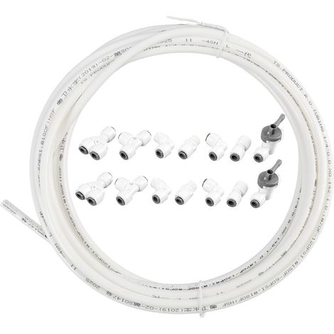 5 m Universal Water Supply Hose, 1/4 Inch Refrigerator Hose Connector, Fridge Water Connection Kit, Including Fittings and Taps (1/5)