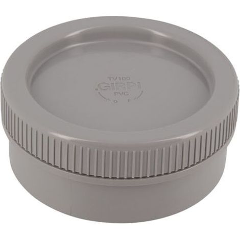 Tampon de visite PVC mâle diamètre 100 mm – Accès facile réseaux d'évacuation – Ouverture à la main sans outil – Couleur gris (1/5)