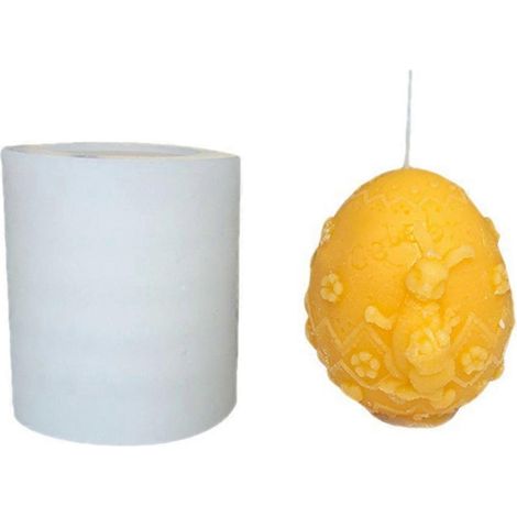 3D-Kerzenform aus Silikon mit Hasenei-Motiv zum Selbermachen von Seife, Schokoladenkuchen und Backzubehör (1/5)