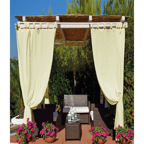 Tenda per Gazebo con Passanti e Bottoni Tipo Panna Lux 140 X 270 cm