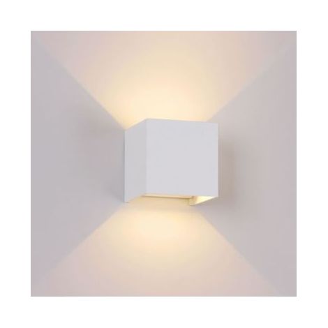 Mantra Aplique exterior LED cuadrado DAVOS blanco, 2x6W 12W 2700K dimmable 1100Lm (1/3)