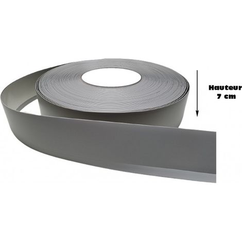 Plinthe souple autoadhésive en PVC Colle sèche professionnelle haute qualité de MadeInNature hauteur 50 mm, 70 mm ou 100 mm - Gris clair - 70 mm - 5 mètres. (1/5)