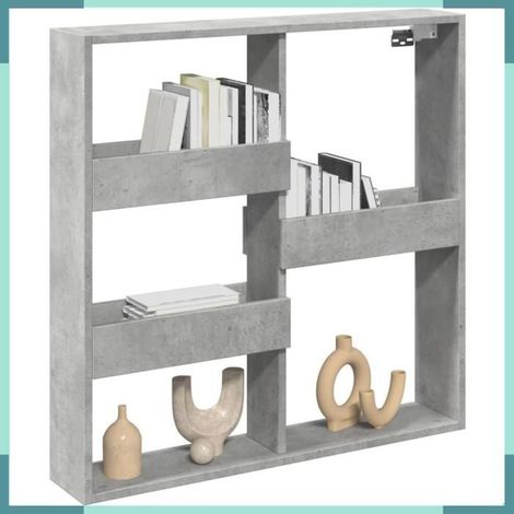 854547 Armoire murale gris béton 80x15x80 cm bois d'ingénierie (1/5)