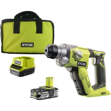 Ryobi 18 V ONE+ Akku-Bohrhammer R18SDS-125S, 1,3 J Schlagenergie, inkl. 1x 2,5 Ah Akku und 2,0 A Ladegerät
