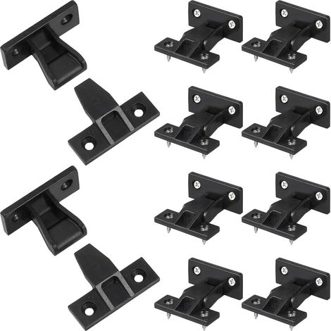 20 Pièces Connecteur de Meuble en Nylon Noir Système de Fixation par Pression, Coin de Colonne Romaine à Angle Droit pour Installation Précise de Panneaux D'armoire (1/5)