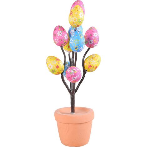 Oeuf De Pâques - Décoration En Pot Pour Arbre De Pâques - Centre De Table Printanier - Intérieur Et Extérieur - 1 Pièce (1/2)