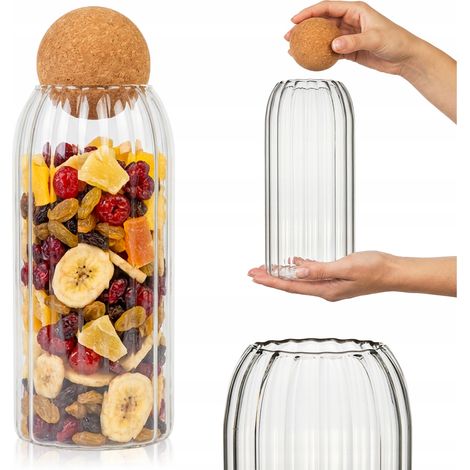 1,4-Liter-Glasbehälter mit Korkkugel