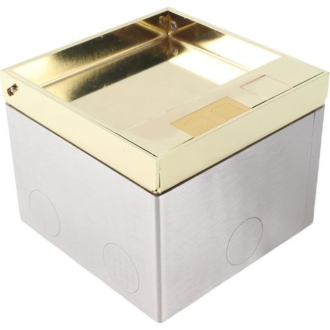 Kit de prise de sol encastrée en acier inoxydable 4000 W, avec port USB et prise à 2 broches, finition or. (1/5)