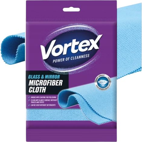 Paño de microfibra reutilizable Vortex, superabsorbente para limpiar ventanas y espejos (1 unidad) (1/3)