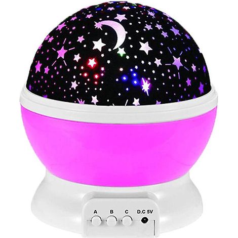 Veilleuse projecteur d'étoiles rotative à 360 degrés avec 8 modes d'éclairage et 2 options de chargement (1/5)