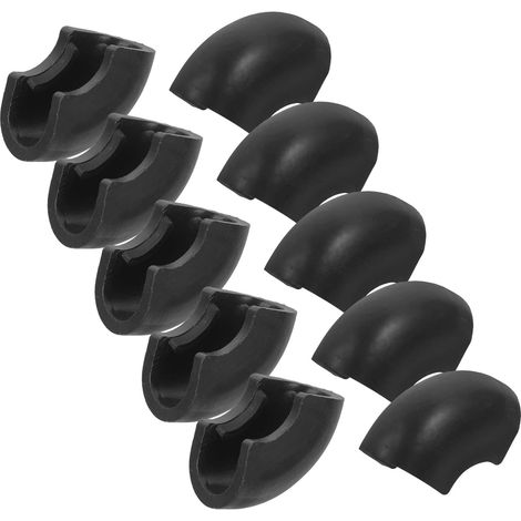 Lot de 10 patins de pieds de chaise réutilisables, noirs (1/5)