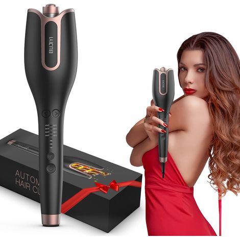 Automatic Hair Curler, 4 Temperature Settings, Suitable for All Hair Types, 3 Adjustable Heating Times, Curling Iron for Salon (Black) (1/5)