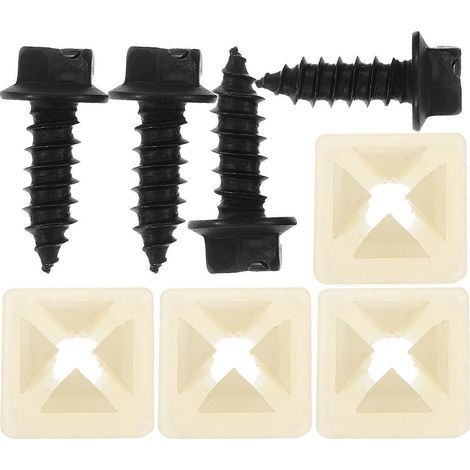 jeu de vis, clips et fixations pour cadre de plaque d'immatriculation, accessoires de montage de plaque d'immatriculation-2.50X1.30X1.30CM (1/4)