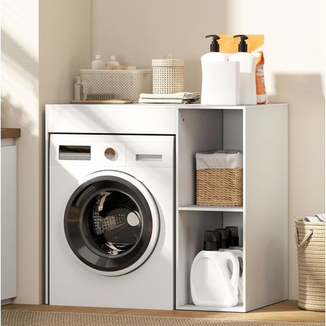 Meuble de rangement pour machine à laver, 96 x 60 x 90,5 cm, blanc DESVIAE (1/5)