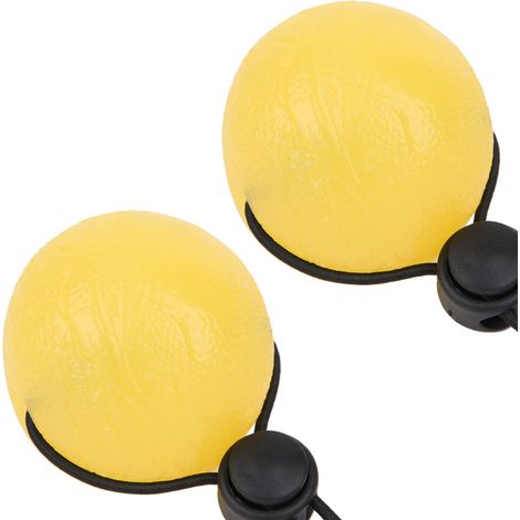Lot de 2 balles de massage en silicone pour la récupération et la réduction de la pression sur les poignets - Jaune 15 degrés (1/5)