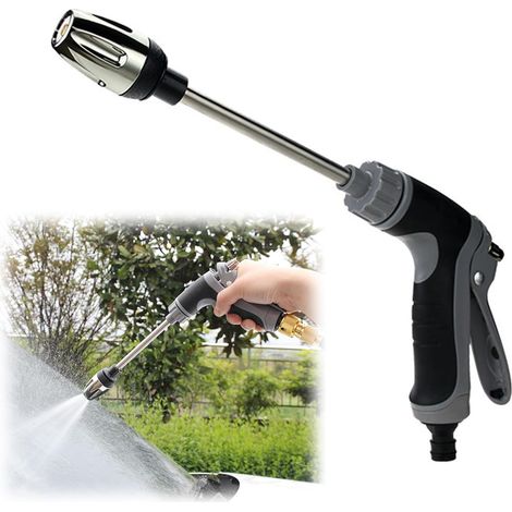 Pistolet d'arrosage haute pression avec débit d'eau réglable pour arrosage de jardin, lavage de voiture, douche d'animaux domestiques (1/5)