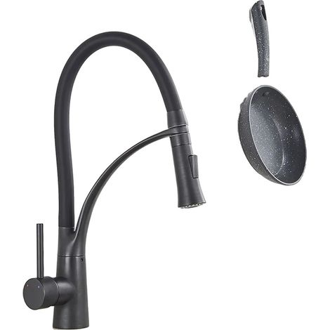 Grifo de fregadero de cocina, caño giratorio retráctil, para montaje sobre encimera. (1/2)