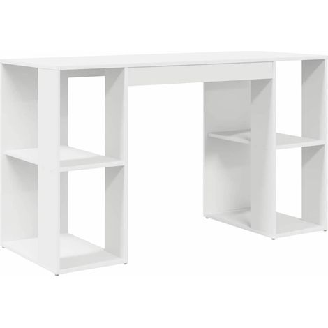Maison Exclusive - Bureau avec étagère Blanc 130 x 50.5 x 75 cm Bois d'ingénierie