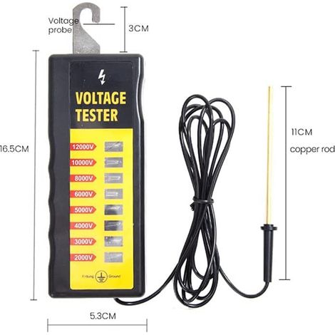 Strumento di misura della tensione per recinzioni agricole da 12000 V, tester di tensione per recinzioni elettriche, tester per recinzioni da giardino (1/4)