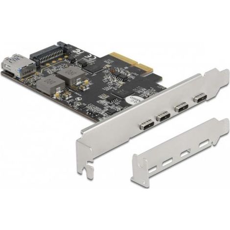 Delock Scheda PCI Express x4 a 4 porte USB Type-C + 1 USB tipo A - SS USB 10 Gbps (1/4)