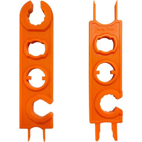 1-Piece Set of MC-4 Connector Universal Assembly Wrenches, 2-Piece Installation Tool Set, Compatible with 1000V/1500V MC-4 Connectors, Orange (1/5)