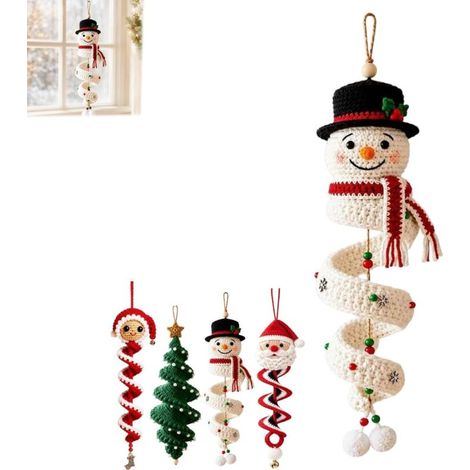 Irovami Kit crochet bonhomme neige – type A, flocons, perles, déco Noël, débutants