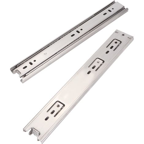 Rail de guidage de tiroir en acier inoxydable 12"-18", dispositif de glissement à 3 sections pour meubles (12" non amorti)