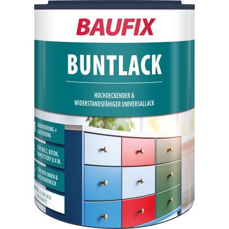 BAUFIX Buntlack weiss seidenmatt, 1 Liter, Lackfarbe (1/5)