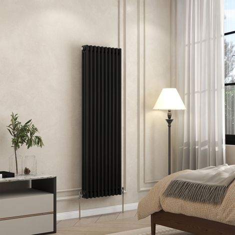 AVER-GROWTH 3 Column Traditional Cast Iron Style Radiator Black 1500x470mm (1/5)