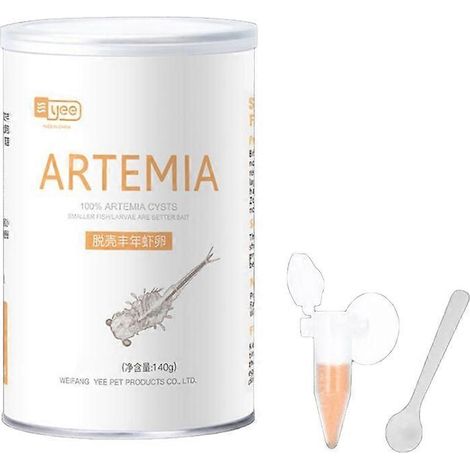 Nourriture pour poissons tropicaux d'aquarium 200 ml/500 ml : œufs d'artémias décortiqués, œufs de crevettes de saumure décortiqués pour nourrir les alevins. (1/5)