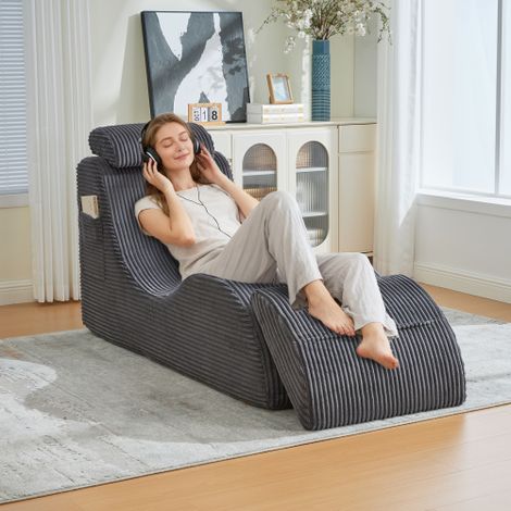 Un fauteuil de détente moderne au design unique et ergonomique, confectionné en mousse à haute élasticité et compression. Il est doté d'un coussin d'assise amovible ainsi que d'une poche latérale, off (1/5)