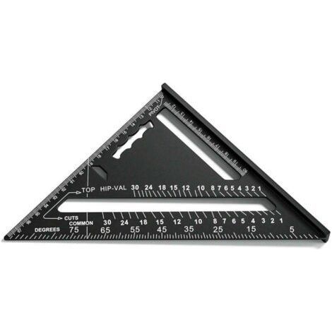 180 mm équerre de Charpentier Noir, Métrique Triangle Règle en Alliage d'Aluminium, de 90 Degrés Triangle Rapporteur, de Haute Précision, de Charpentier, de l'Angle pour les Charpentiers, les (1/5)